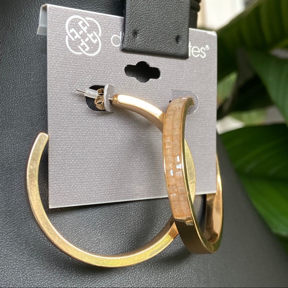 Gold/Tan Hoops Daisy Fuentes Fashion Earrings $16ea / 3 for $25